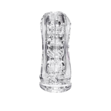 Explorer Vacuum Cup Male Masturbator features a re-usable vacuum cup and removable sleeve for easy cleaning.